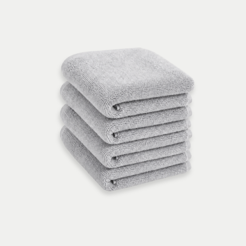 Guest towel zero-twist cotton 30x30 cm (4 pcs) | Silver Grey