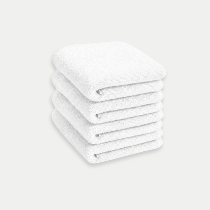 Guest towel zero-twist cotton 30x30 cm (4 pcs) | White