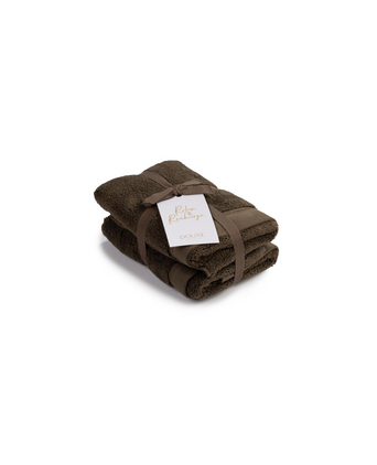 DOUXE Guest Towel - 40x60 cm - Zero Twist (2 pcs) - Chocolate