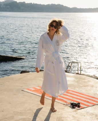 Bathrobe Waffle White Bathrobe Waffle White