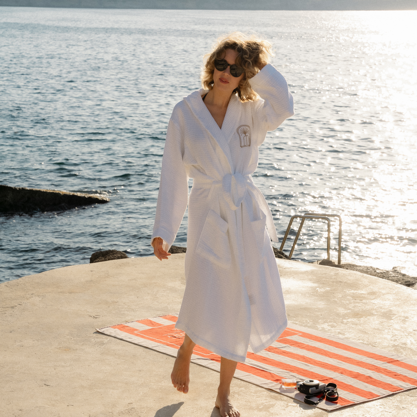 Bathrobe Waffle White