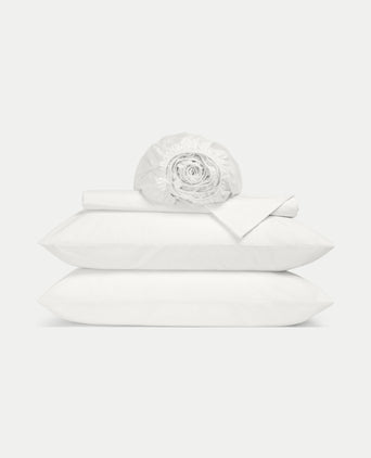 Duvet Cover Set & Fitted Sheet Percale | Chalk White Duvet Cover Set & Fitted Sheet Percale | Chalk White