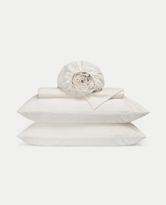 Duvet Cover Set + Fitted Sheet Egyptian Cotton Sateen | Cream Duvet Cover Set + Fitted Sheet Egyptian Cotton Sateen | Cream