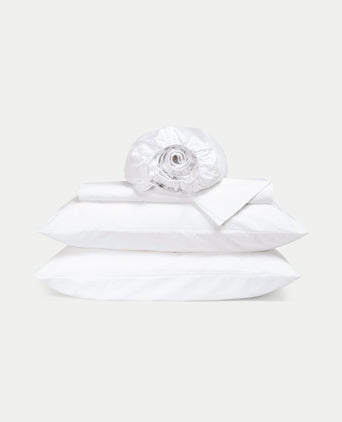 Duvet Cover Set & Fitted Sheet Percale | White Duvet Cover Set & Fitted Sheet Percale | White