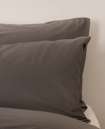 Set of 2 Pillowcases Egyptian Cotton Sateen 400TC | Stormy Grey Egyptian cotton pillowcase | Satin 400TC | Anthracite