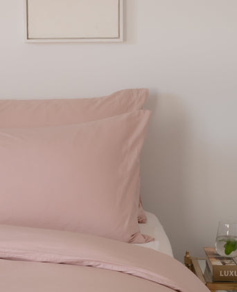 Set of 2 Pillowcases Egyptian Cotton Percale 400TC | Blush Pink Set of 2 Pillowcases Egyptian Cotton Percale 400TC | Blush Pink