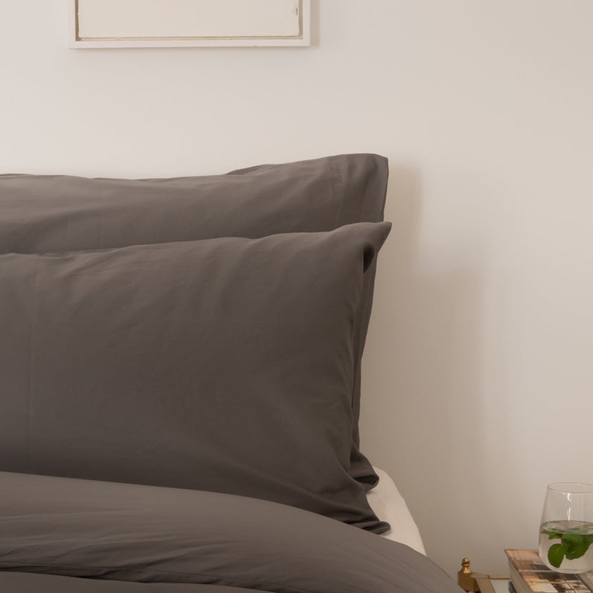 Egyptian cotton pillowcase | Satin 400TC | Anthracite