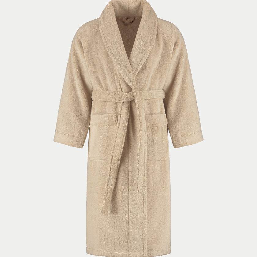 Badjas zero-twist katoen met borduursel | Latte