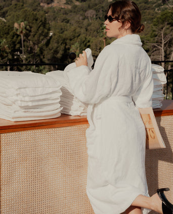 Bathrobe zero-twist cotton | White Bathrobe zero-twist cotton | White