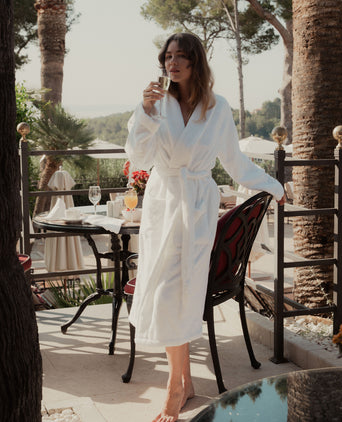 Bathrobe zero-twist cotton | White Bathrobe zero-twist cotton | White
