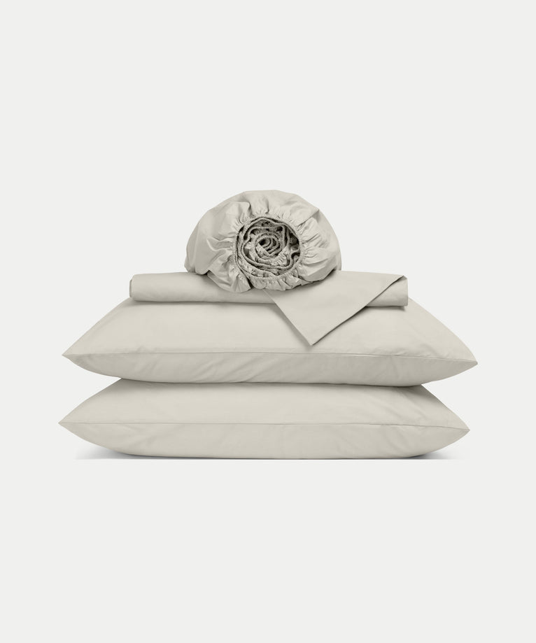 Duvet Cover Set & Fitted Sheet Percale | Greige