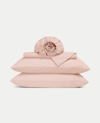 Duvet Cover Set & Fitted Sheet Percale | Blush Pink Duvet Cover Set & Fitted Sheet Percale | Blush Pink