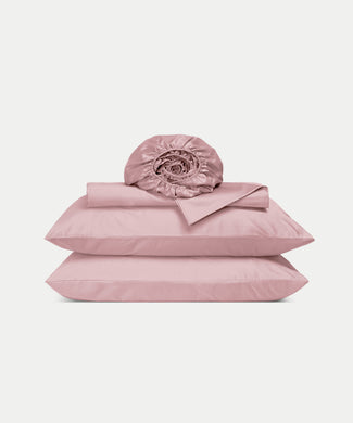 Duvet Cover Set + Fitted Sheet Egyptian Cotton Satin | Blush Pink Duvet Cover Set + Fitted Sheet Egyptian Cotton Satin | Blush Pink