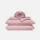 Duvet Cover Set + Fitted Sheet Egyptian Cotton Satin | Blush Pink
