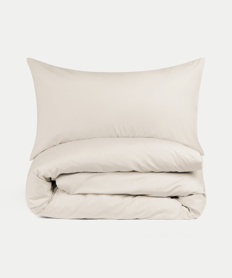 Duvet Cover Set Egyptian Cotton Percale 400 TC | Chalk White