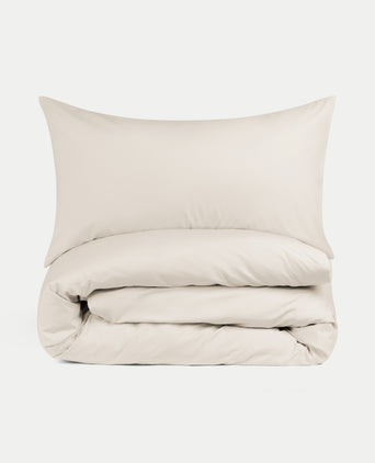 Duvet Cover Set & Fitted Sheet Percale | Chalk White Duvet Cover Set & Fitted Sheet Percale | Chalk White