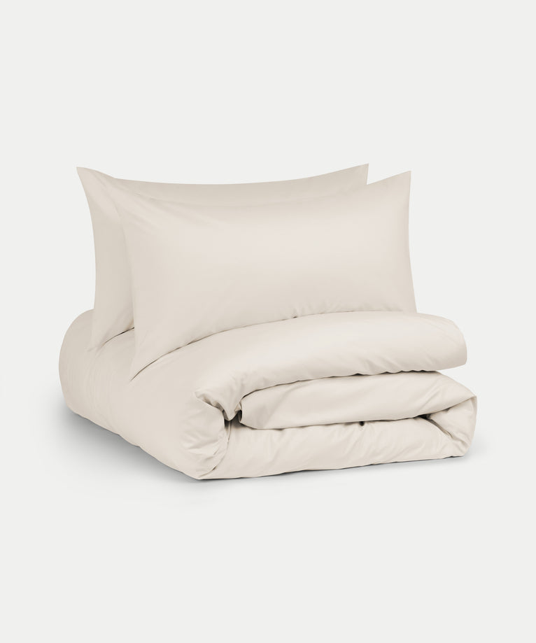 Duvet Cover Set Egyptian Cotton Percale 400 TC | Chalk White