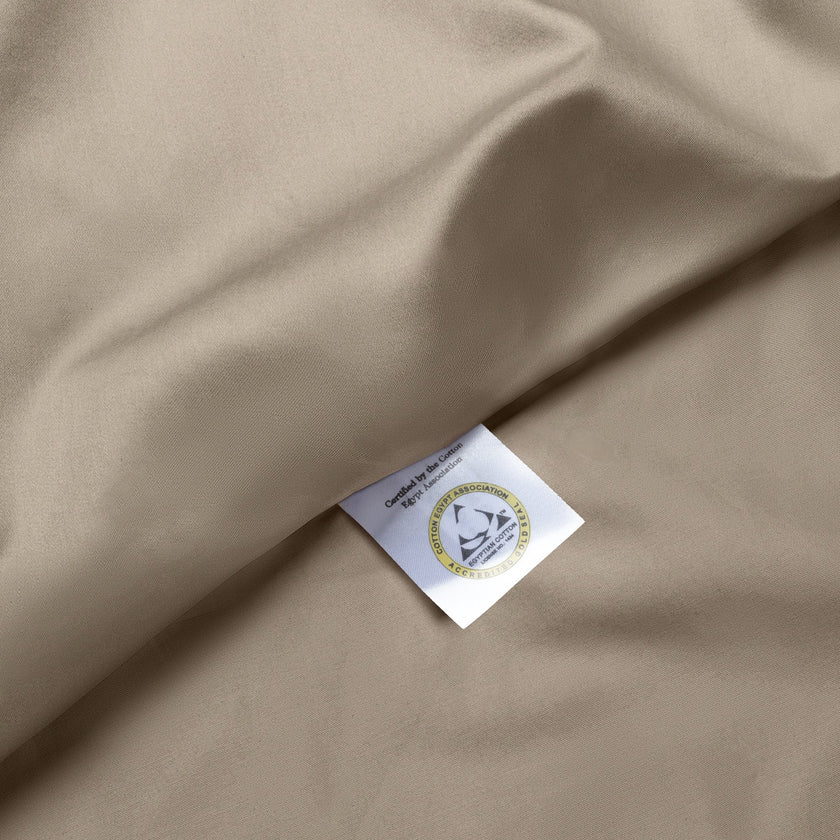 Duvet Cover Set + Fitted Sheet Egyptian Cotton Sateen | Champagne