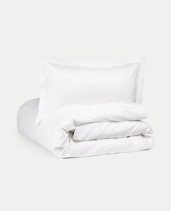 Duvet Cover Set Egyptian Cotton Percale 400TC | White Flange Duvet Cover Set Egyptian Cotton Percale 400TC | White Flange