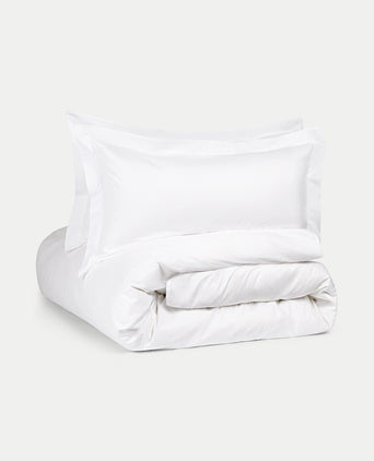 Duvet Cover Set Egyptian Cotton Percale 400TC | White Flange Duvet Cover Set Egyptian Cotton Percale 400TC | White Flange