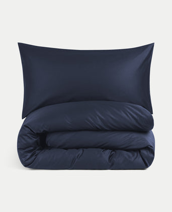 Duvet Cover Set & Fitted Sheet Sateen | Harbour Blue Duvet Cover Set & Fitted Sheet Sateen | Harbour Blue