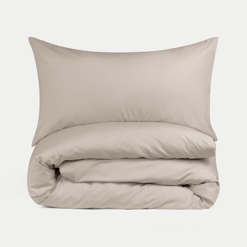 Duvet Cover Set Egyptian Cotton Percale 400TC | Latte
