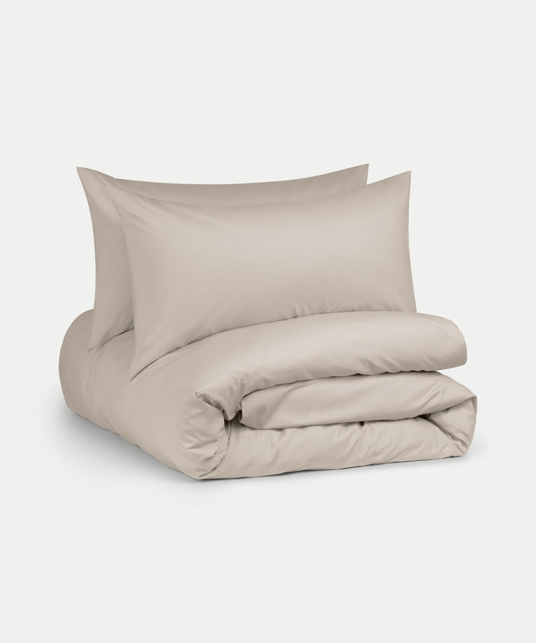 Duvet Cover Set Egyptian Cotton Percale 400 TC | Latte
