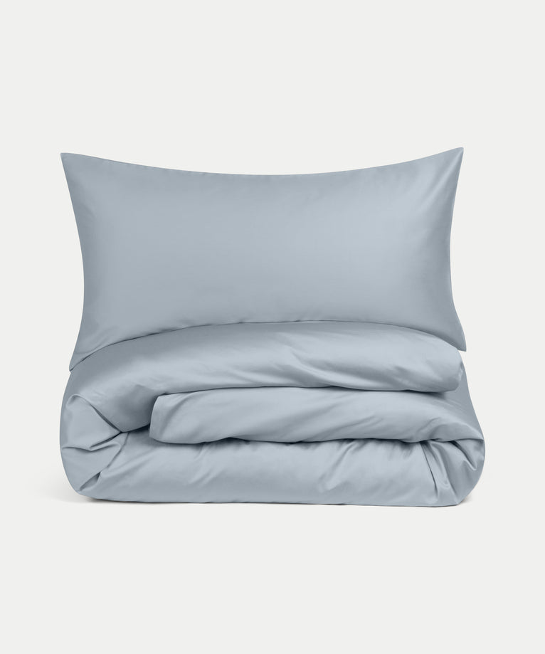 Duvet Cover Set Egyptian Cotton Sateen 400 TC | Misty Blue