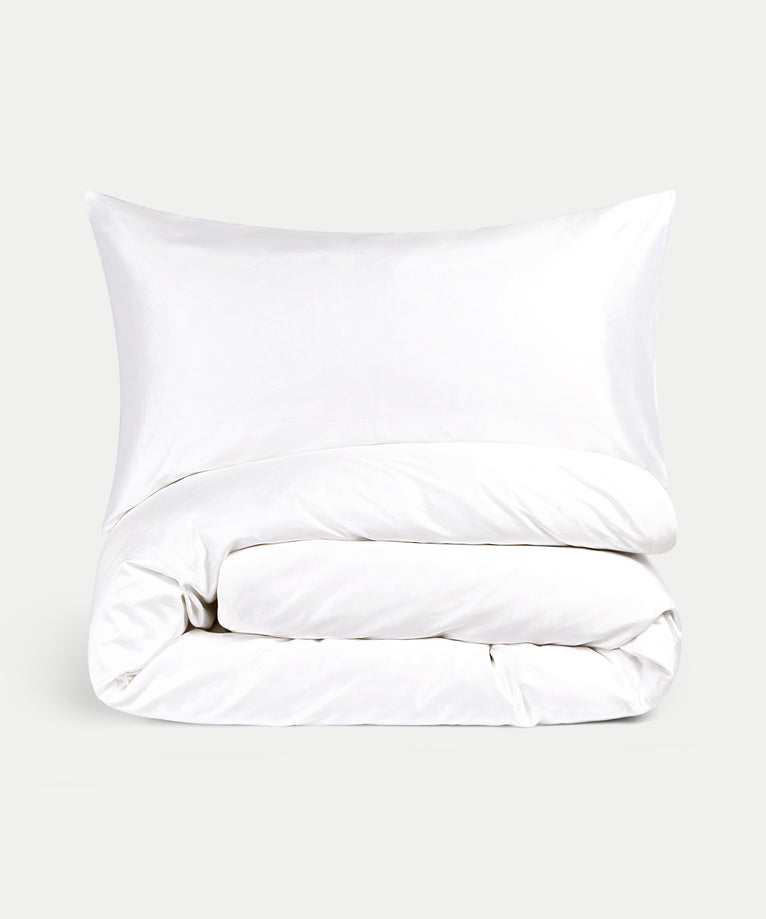 Okura Duvet Cover Set Egyptian Cotton 600TC Sateen | White