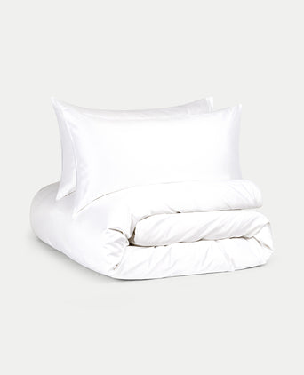 Okura Duvet Cover Set Egyptian Cotton 600TC Sateen | White Okura Duvet Cover Set Egyptian Cotton 600TC Sateen | White