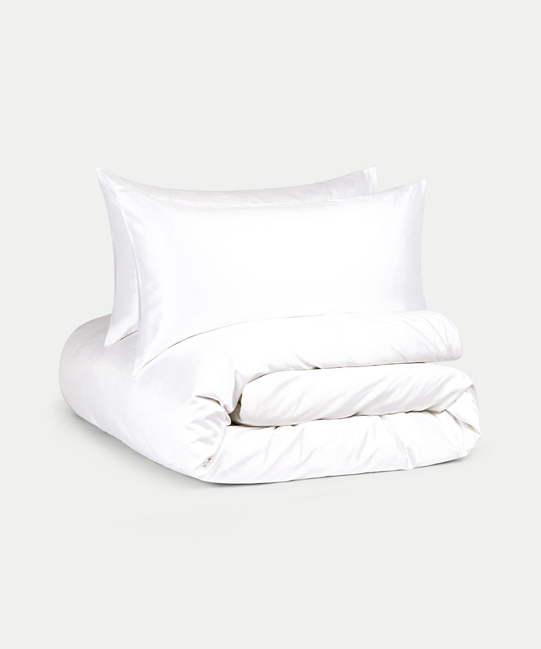 Okura Duvet Cover Set Egyptian Cotton 600TC Sateen | White