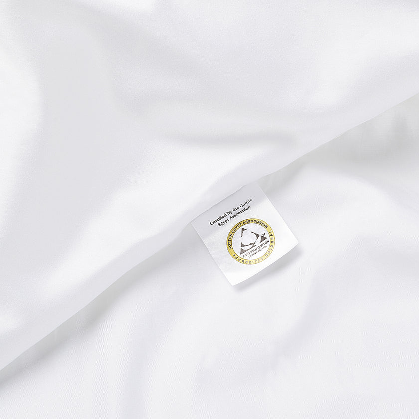 Okura Duvet Cover Set Egyptian Cotton 600TC Sateen | White