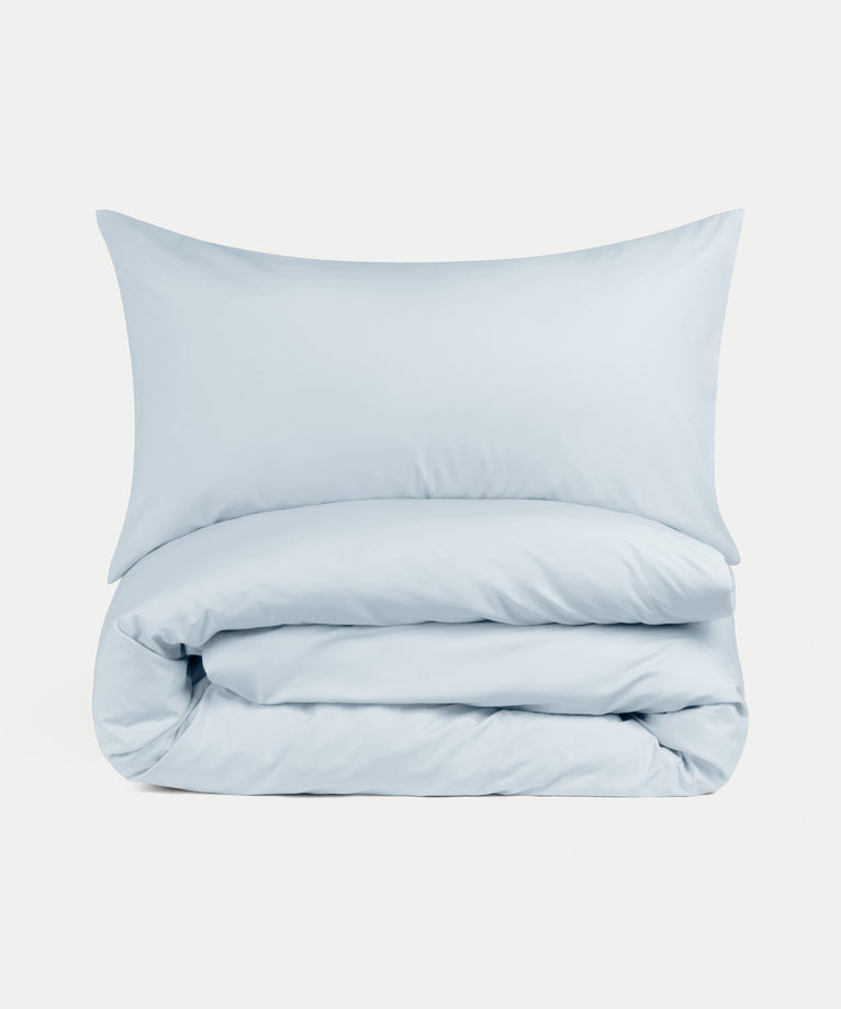 Duvet Cover Set Egyptian Cotton Percale 400 TC | Pastel Blue