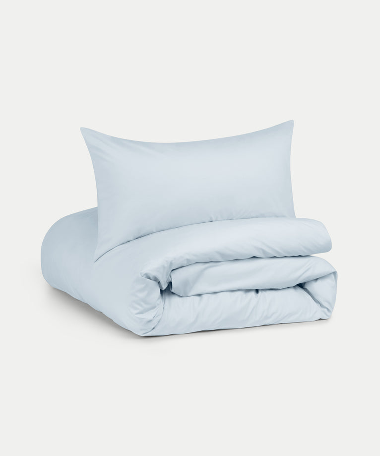 Duvet Cover Set Egyptian Cotton Percale 400 TC | Pastel Blue