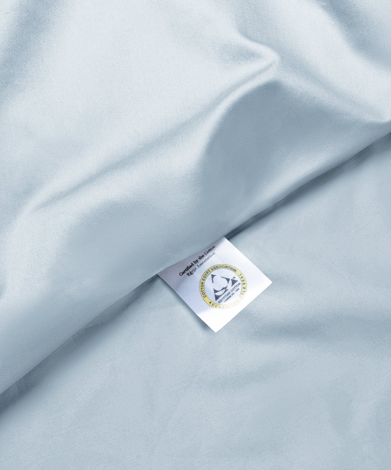 Duvet Cover Set Egyptian Cotton Sateen 400 TC | Pastel Blue
