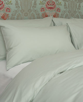 Set of 2 Pillowcases Egyptian Cotton Percale 400TC | Pastel Green Set of 2 Pillowcases Egyptian Cotton Percale 400TC | Pastel Green