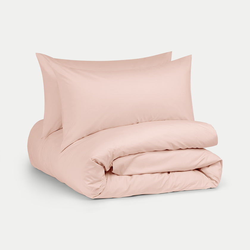 Duvet Cover Set Egyptian Cotton Percale 400 TC | Blush Pink