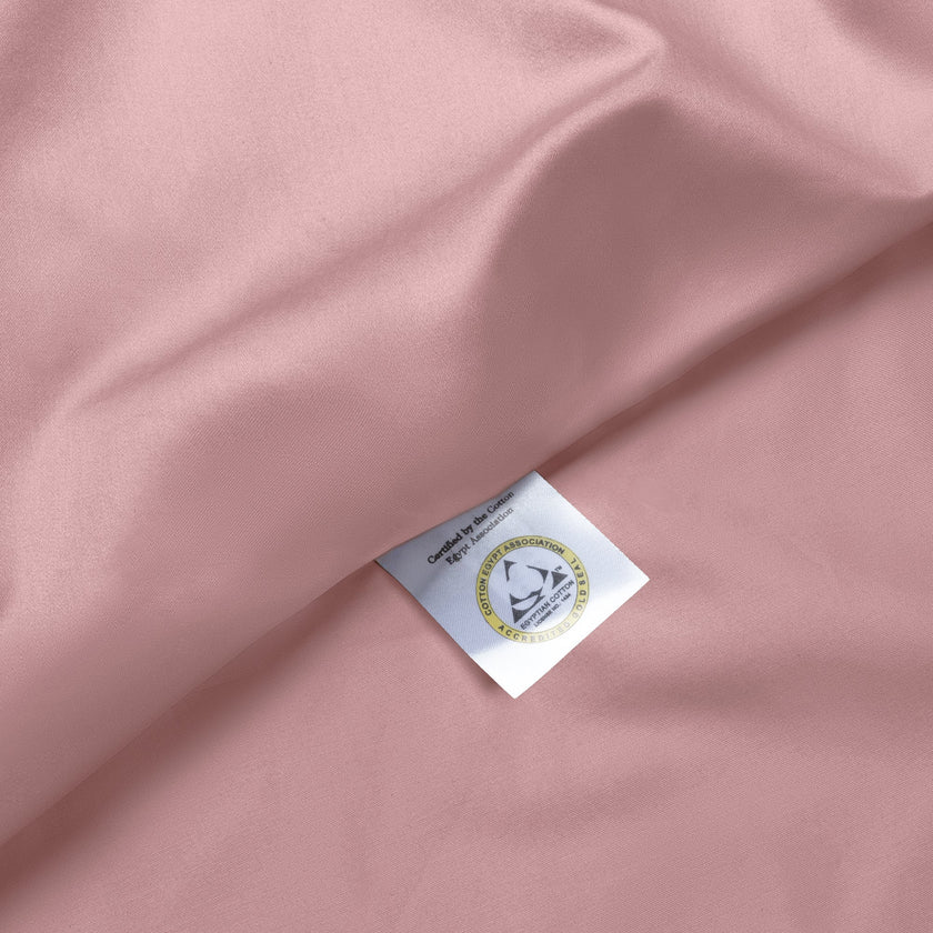 Set of 2 Pillowcases Egyptian Cotton 400TC Sateen | Blush Pink