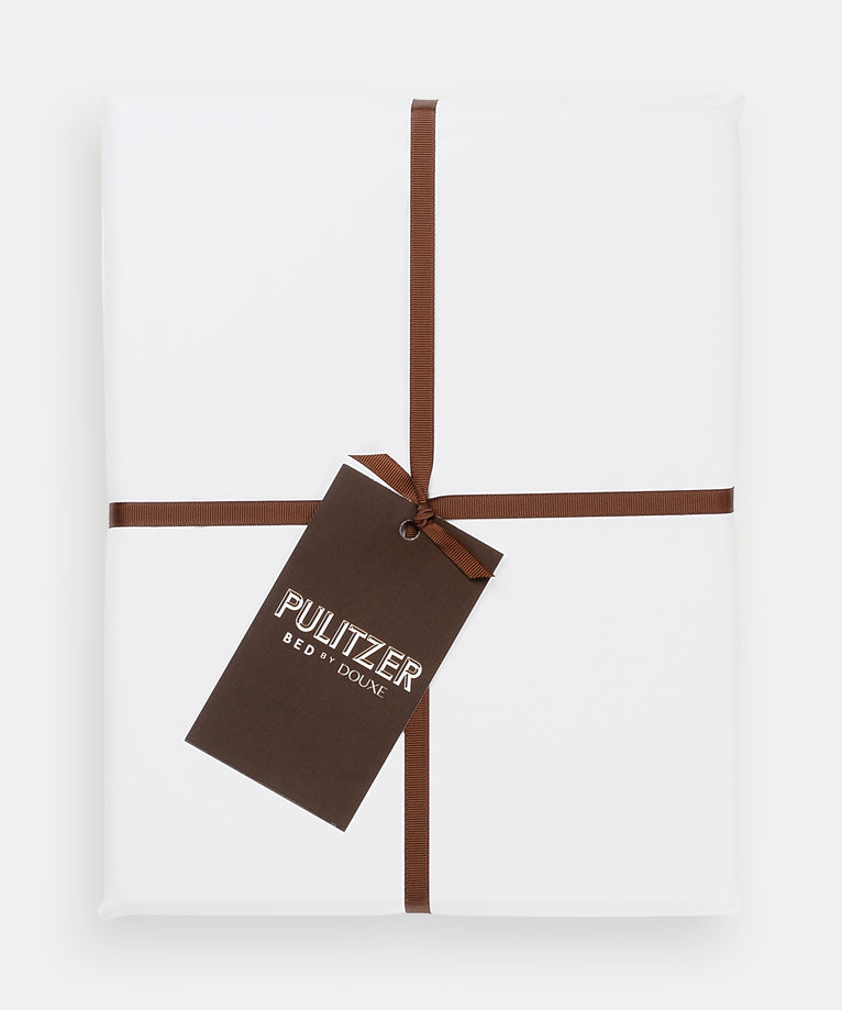 Pulitzer Duvet Cover Set - 400TC Sateen Egyptian Cotton | White
