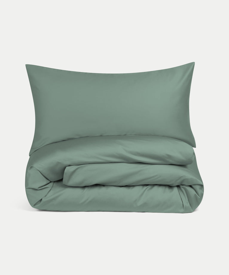 Kids Duvet Cover Egyptian Cotton Sateen 400TC Sage Green - Petit Hôtel