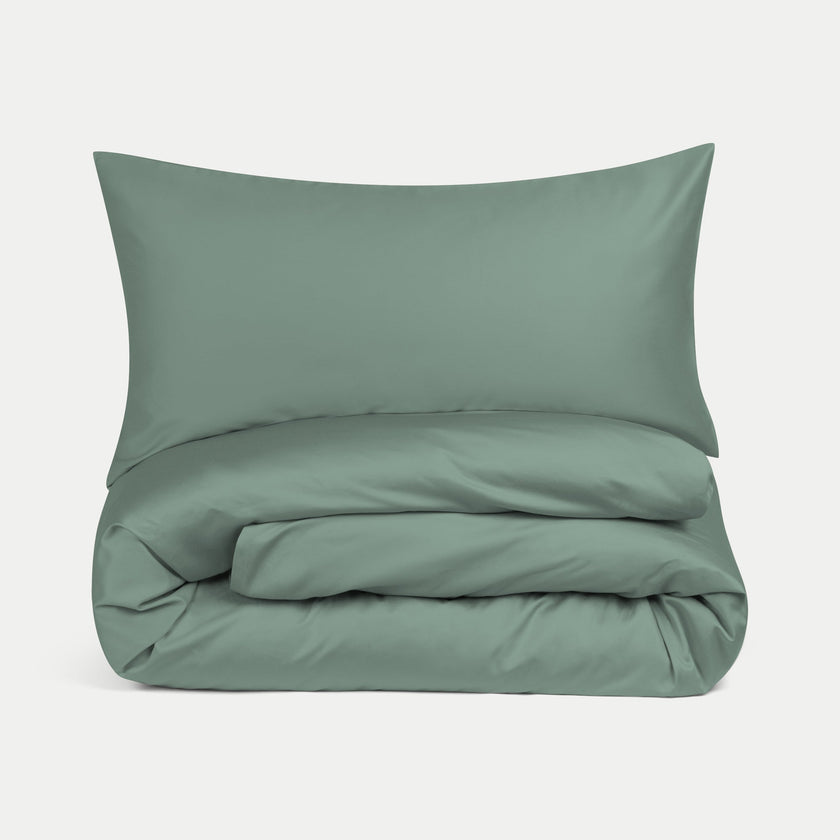 Kids Duvet Cover Egyptian Cotton Sateen 400TC Sage Green - Petit Hôtel