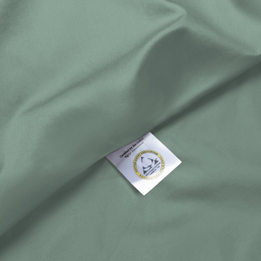 Dekbedovertrekset Egyptisch katoen Satijn 400TC | Sage Green