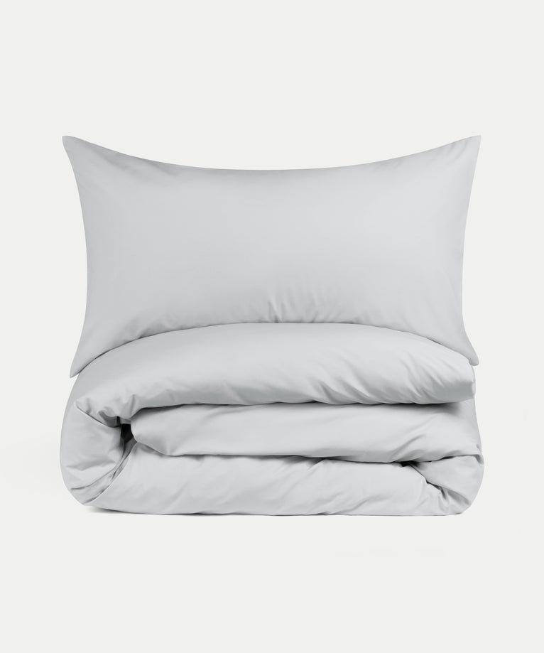Duvet Cover Set Egyptian Cotton Percale 400 TC | Silver Grey