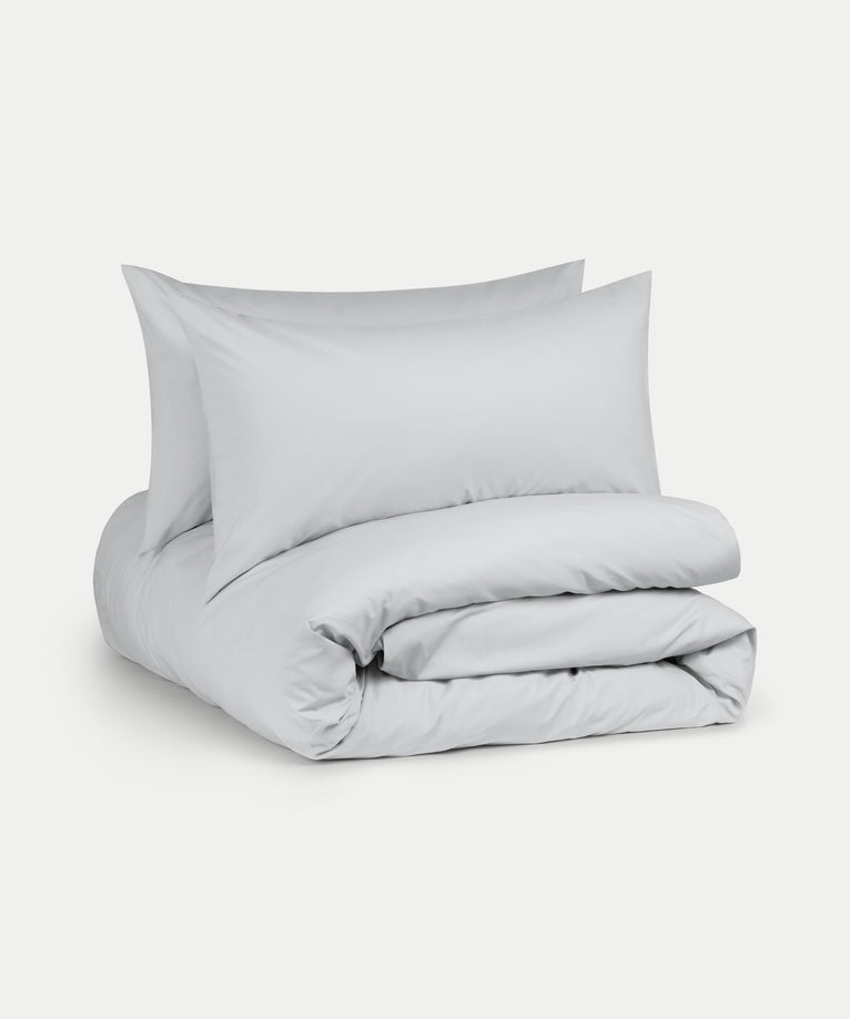 Duvet Cover Set Egyptian Cotton Percale 400 TC | Silver Grey