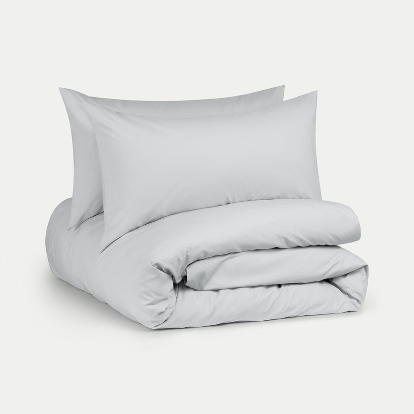 Duvet Cover Set Egyptian Cotton Percale 400 TC | Silver Grey