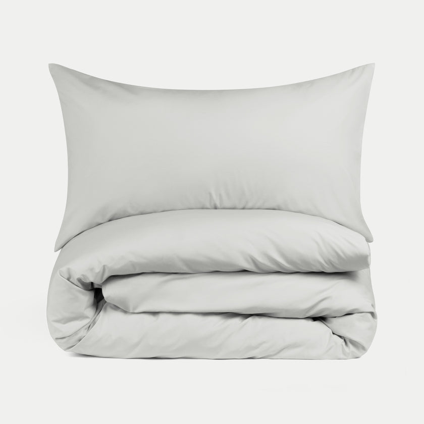 Duvet Cover Set & Fitted Sheet Percale | Silver Grey