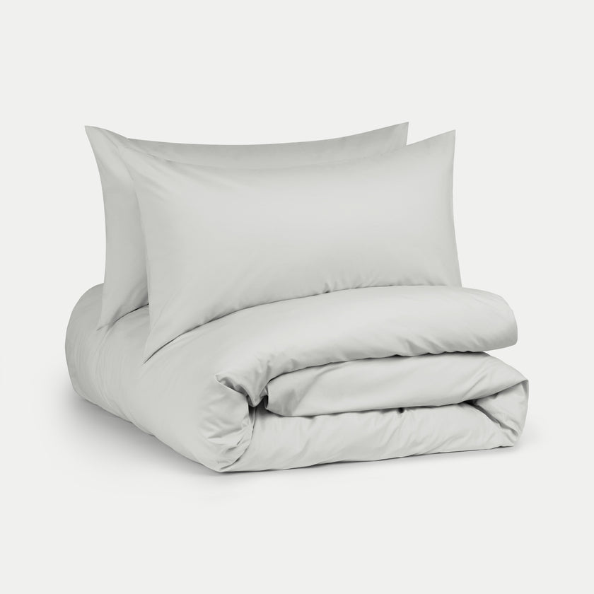 Duvet Cover Set Egyptian Cotton Percale 400TC | Silver Grey
