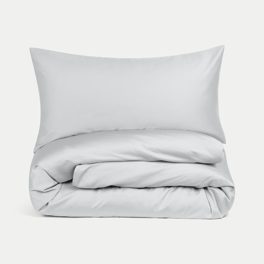 Duvet Cover Set Egyptian Cotton Sateen 400 TC | Silver Grey