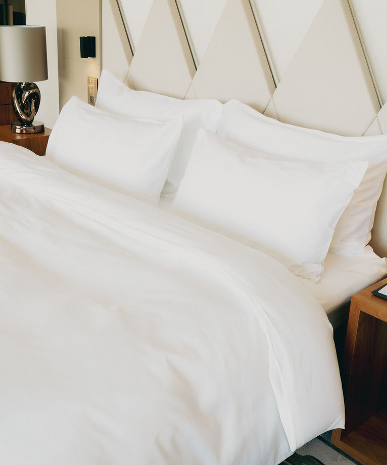 Okura Duvet Cover Set Egyptian Cotton 600TC Sateen | White