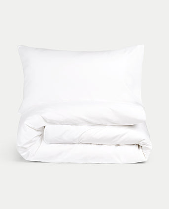 Duvet Cover Set & Fitted Sheet Percale | White Duvet Cover Set & Fitted Sheet Percale | White